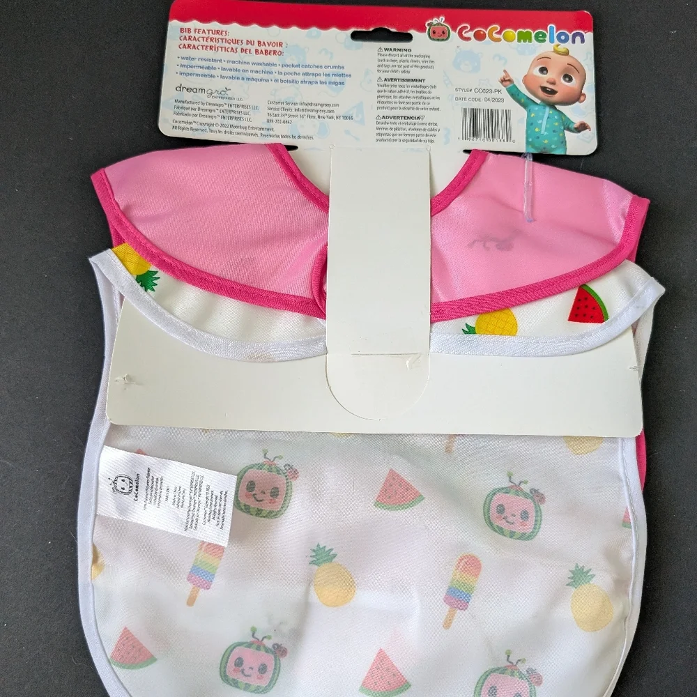 Cocomelon Pink Bib Set